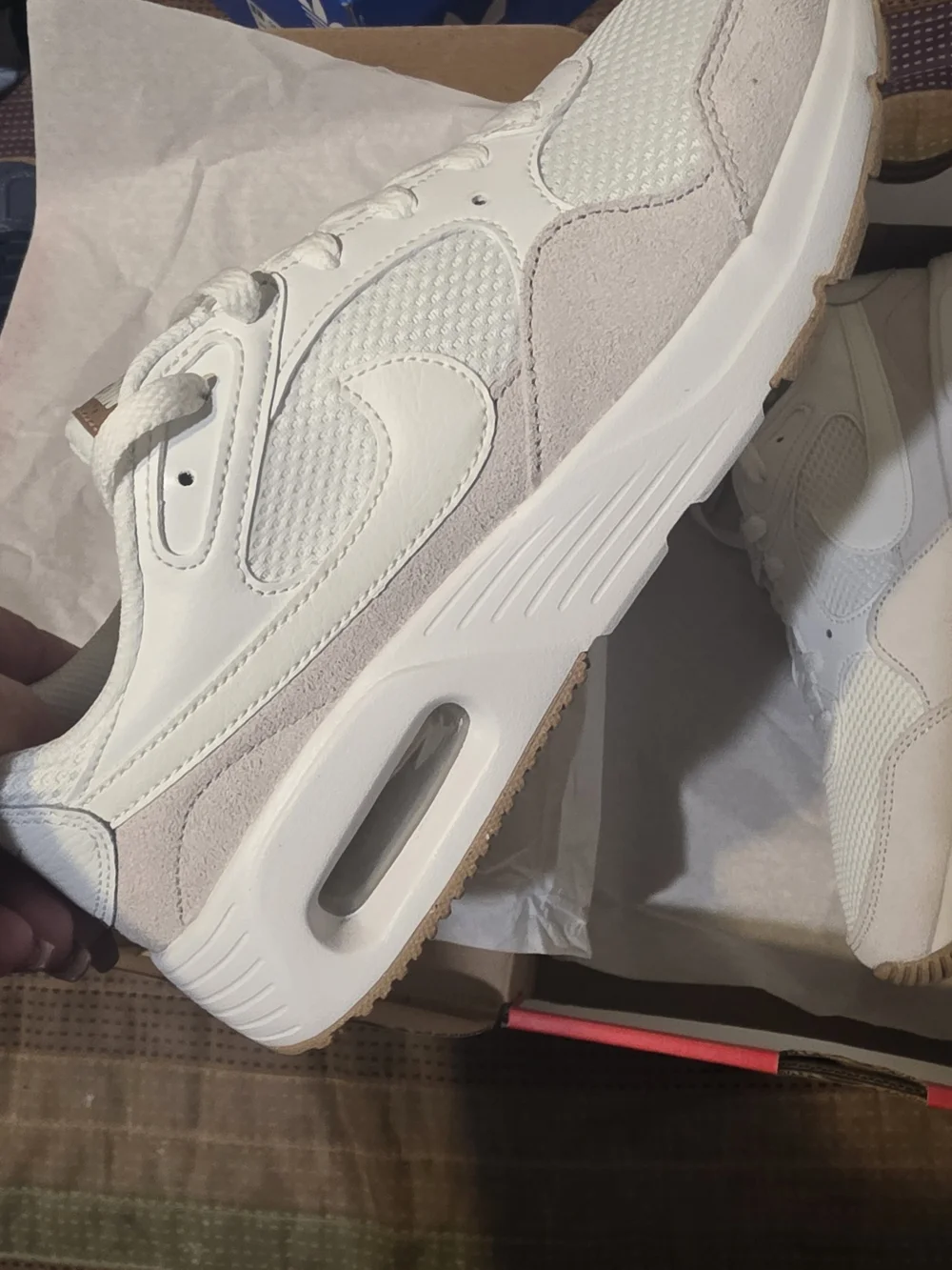 Nike Air Max White Suede & Mesh Sneakers